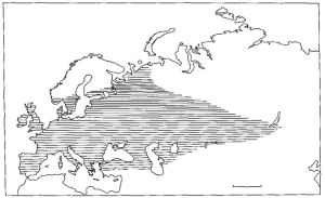 Megaloceros, map, distribution, biogeography, eurasia